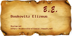 Boskovitz Elizeus névjegykártya